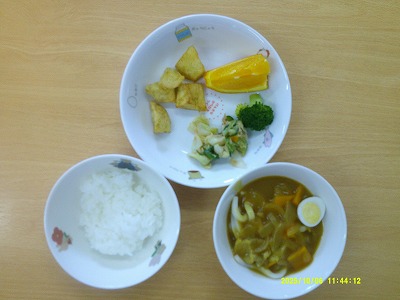 お月見カレーうどん(#^.^#)